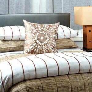 $1,250! NWT Ann Gish Cattail Off White / Desert Linen QUEEN Duvet Cover ONLY